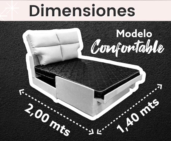 SOFA CAMA 2 Plazas Modelo Confortable